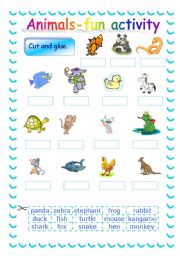 English Worksheet:  Animals-fun activity