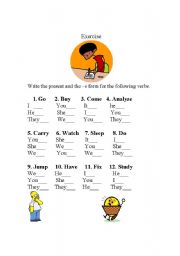 English Worksheet: Exercise: The correct form of the verb tense
