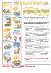 English Worksheet: Simple Past Tense.(2pages)