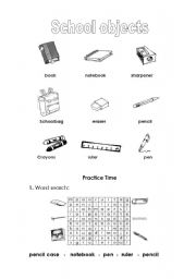 English Worksheet: School objects