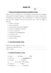 English Worksheet: written practice Present to be