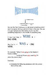 English worksheet: Past Continuous