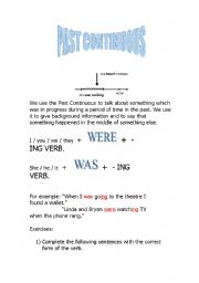 English Worksheet: Past Continuous