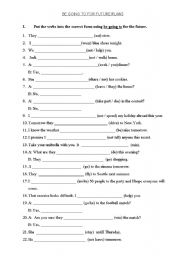 English Worksheet: Be going to for future plans
