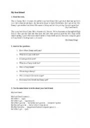 English Worksheet: My Best Friend