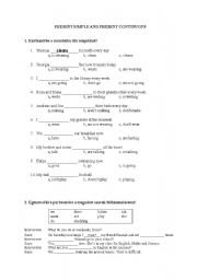 English worksheet: Present Simple or Present Continuous?