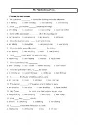 English Worksheet: Past Continuous 