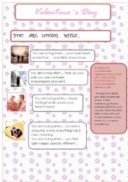 English Worksheet: You are loving when...