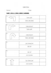 English Worksheet: Direction