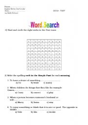 English worksheet: Spelling test