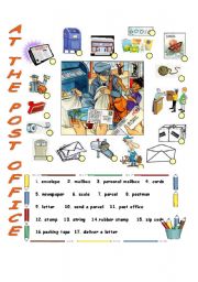 English Worksheet: AT THE POST OFFICE