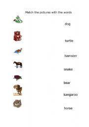 English worksheet: Animals matching