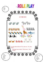 English Worksheet: AT ?THE ZOO ROLE PLAY