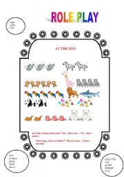 English worksheet: AT ?THE ZOO ROLE PLAY