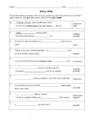 English Worksheet: Modal Verbs