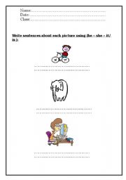 English worksheet: writing