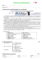 English Worksheet: illegal downloading test