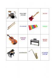 English Worksheet: INSTRUMENTS DOMINO