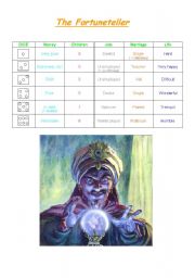 English Worksheet: the fortuneteller