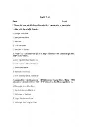 English worksheet: English test