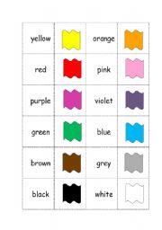 English Worksheet: COLOURS - pelmanism (2 pages)