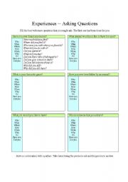 English worksheet: Conversations About Experiences