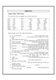 English Worksheet: Irregular verbs