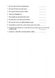 English worksheet: Clothes