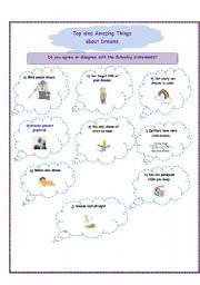 English Worksheet: Nine amazing facts about DREAMS (23.08.08)