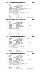 English Worksheet: Quiz verbs