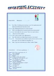 English Worksheet: speaking activities
