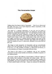 English Worksheet: Arepa from Venezuela
