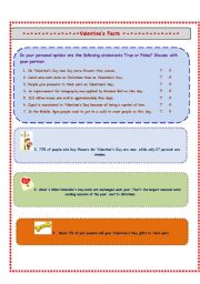 English Worksheet: some facts about valentines day (23.08.08)
