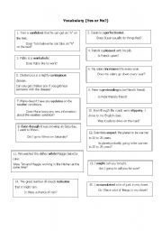 English Worksheet: Vocabulary