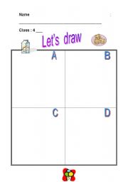 English worksheet: Listening and drawing