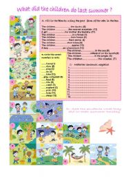 English Worksheet: What did the children do last summer?
