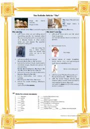 English Worksheet: Articles (Part 2/2)