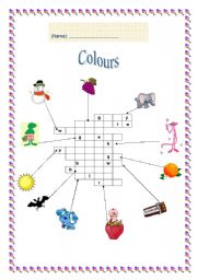 English Worksheet: Colours