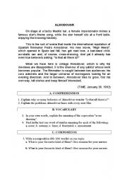 English Worksheet: Almodovar