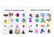 English Worksheet: Clothing & Accessories Bingo Games ( 5 of 12 )