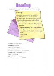 English Worksheet: Reading