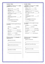 English Worksheet: Exercises Verb to be