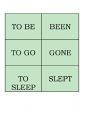 English worksheet: MEMORY GAME PARTICIPLES