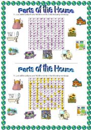 English Worksheet: Parts of the house