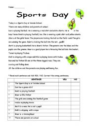 English Worksheet: Sports Day