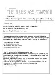 English worksheet: The Football Game - The Blues are Coming