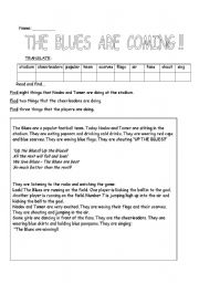 English Worksheet: The Football Game - The Blues are Coming