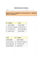 English worksheet: zero conditonal 