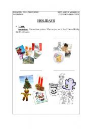 English worksheet: holidays!