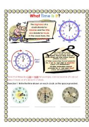 English Worksheet: What time is it?